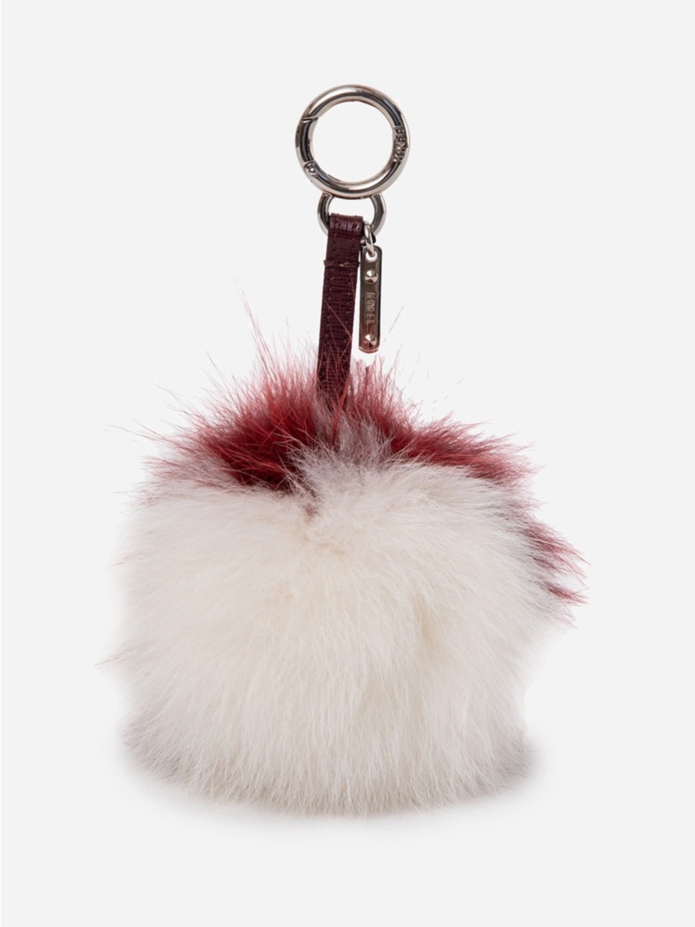 Fendi Fox Fur Bag Charm White/Red